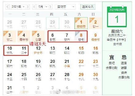 五一加班5天抵平時上班11天 你怎么選? 五一加班5天抵平時上班11天 你怎么選?